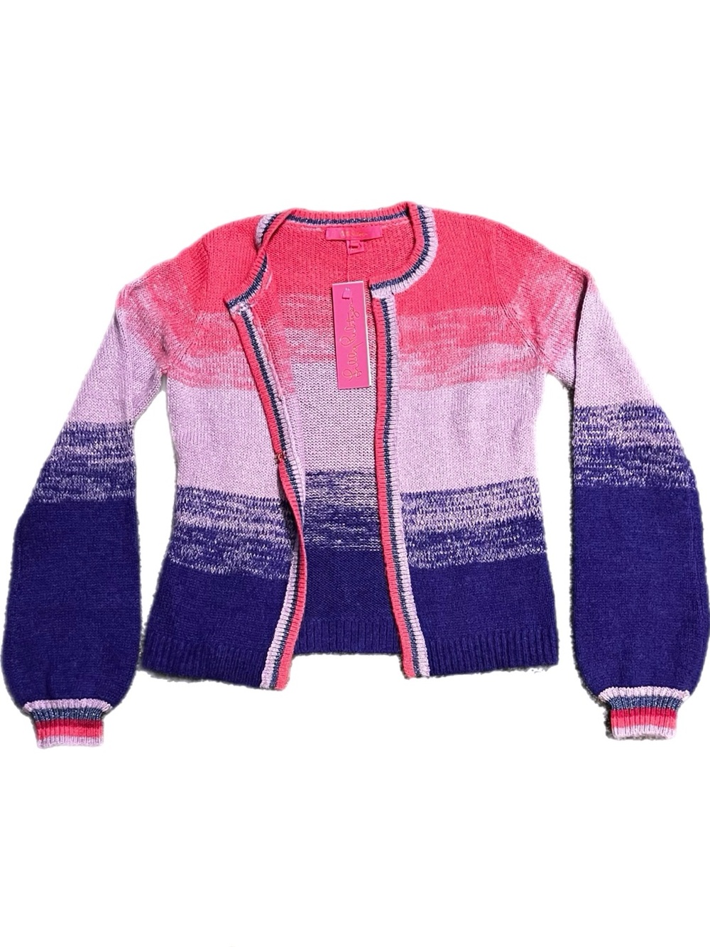 NWT Lilly Pulitzer Ombre Pink to Purple Knit Cardigan